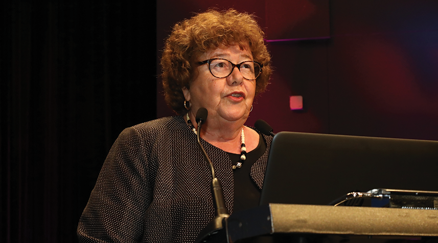 Musa Mayer, breast cancer survivor and advocate, at the recent European Society for Medical Oncology International Consensus Conference for Advanced Breast Cancer in Lisbon, Portugal