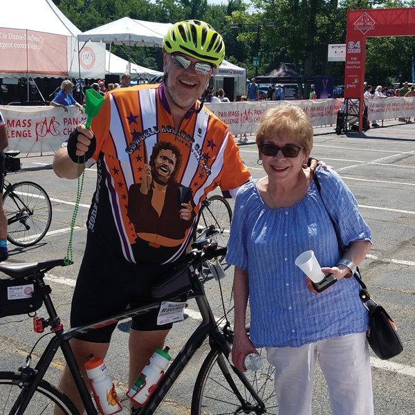 Richard J. Smith with his wife, Maureen at the finish line of the 2018 PMC