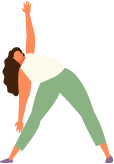 Digital illustration of a woman stretching