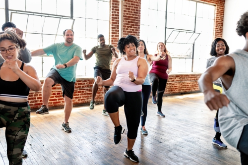 People exercising in a studio