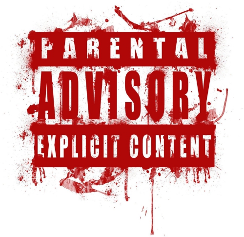 Parental Advisory logo in red graffiti style