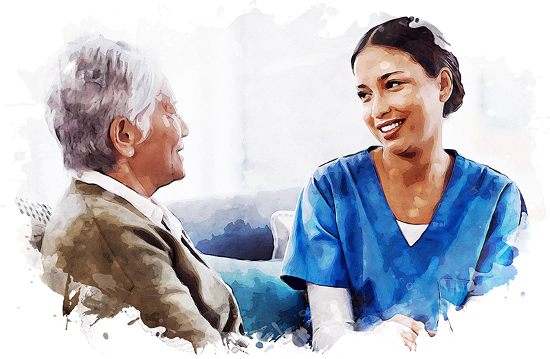 Nurse and elderly patient
