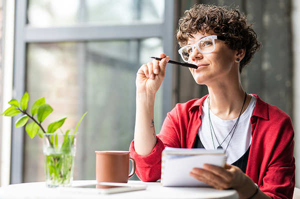 Woman and plant