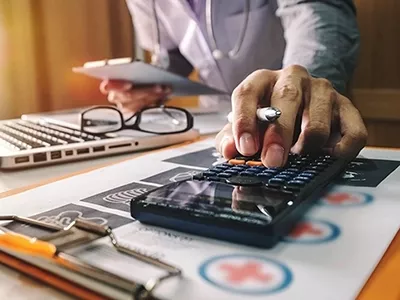 Man running calculations